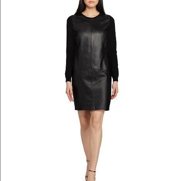 NWT: Ralph Lauren Leather and Cashmere Dress - Picture 2 of 13